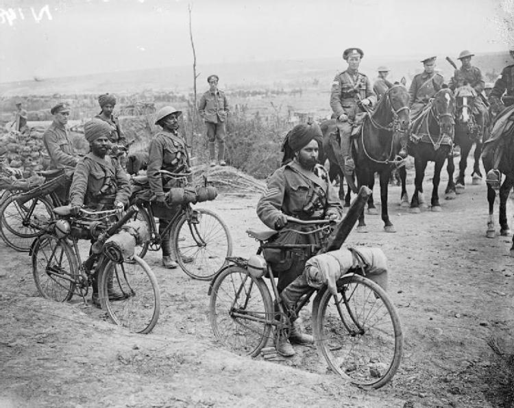 Indian_bicycle_troops_Somme_1916_IWM_Q_3983